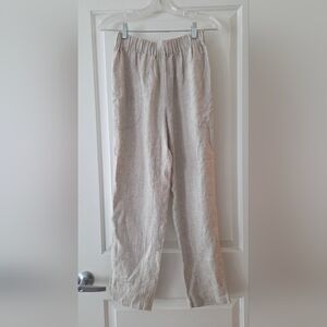 notPERFECTLINEN "Genova" Linen Tapered Pants, S/M, Nwot